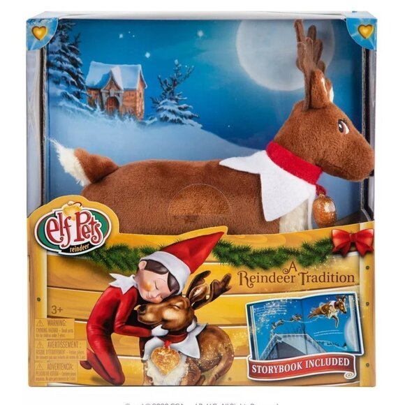 NWT - Elf Pets A Reindeer Tradition Plush Reindeer and Hardcover Book - Picture 2 of 2